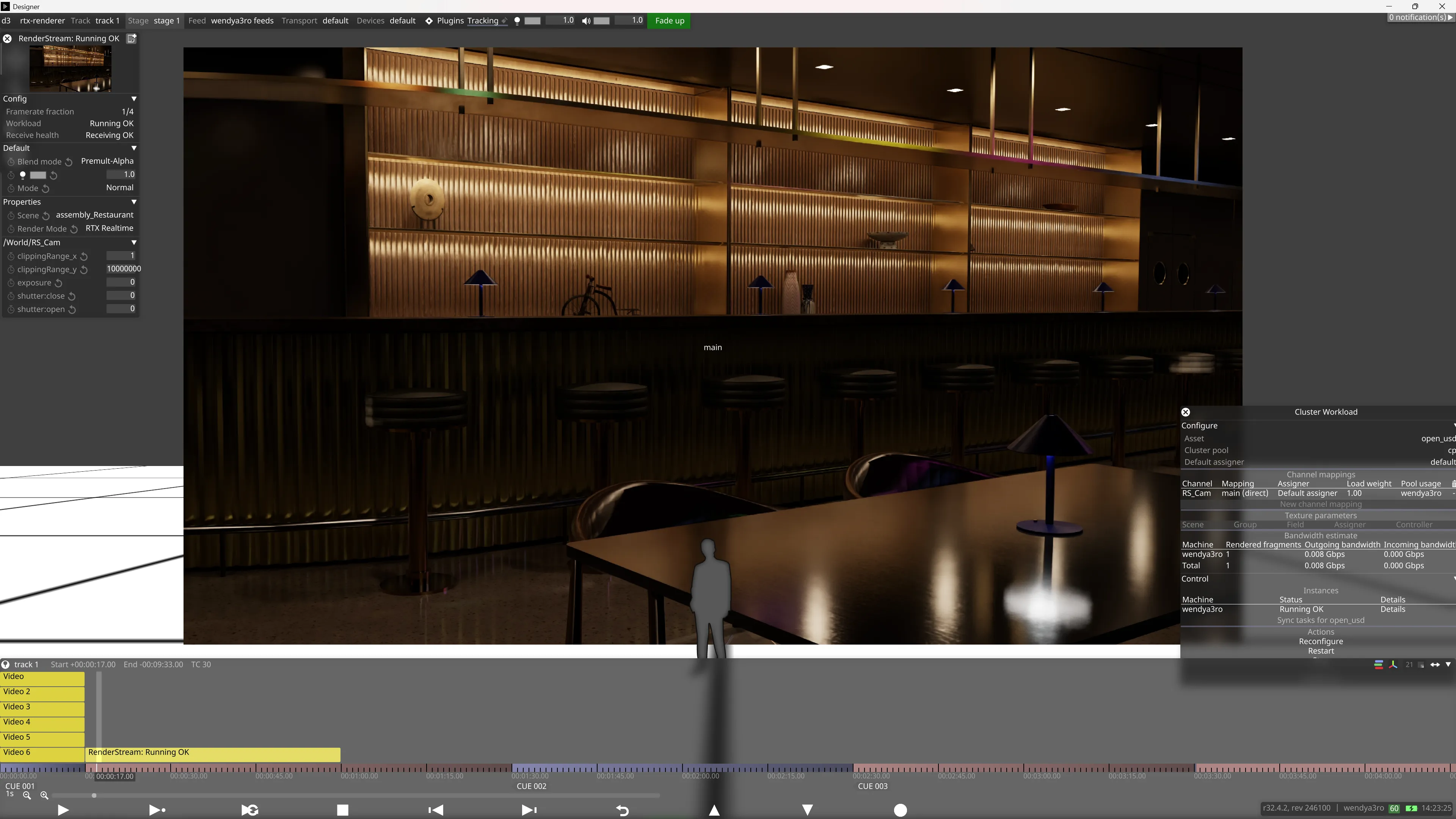 Restaurant assembly streaming live in Designer