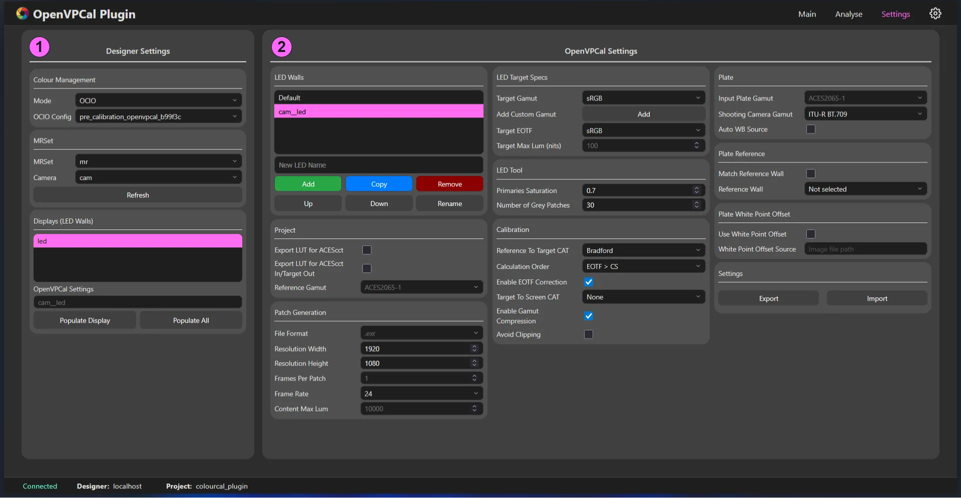 Settings Tab