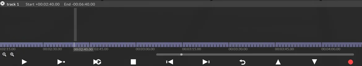 Transport controls showing the Device Recording record button