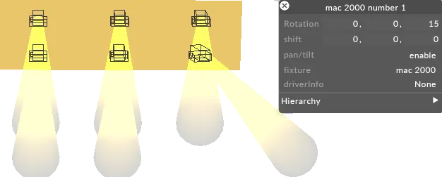 FixtureInstance editor with rotation values