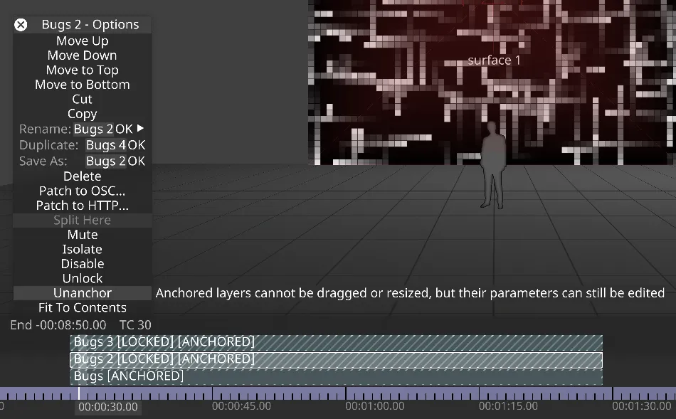 Unlocking a layer