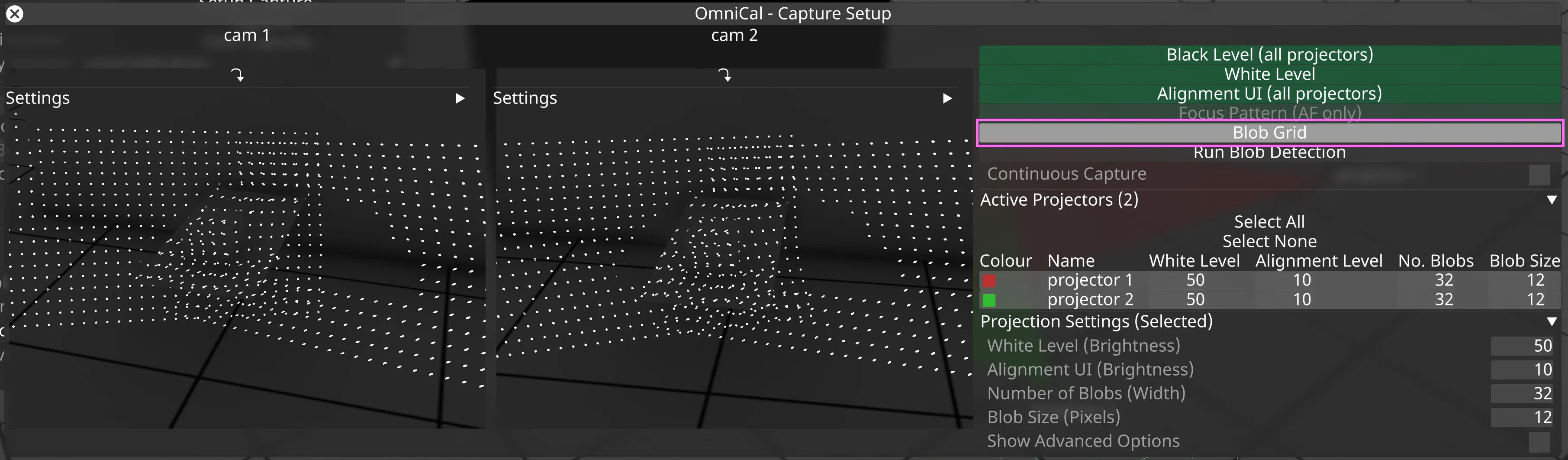 Click Blob Grid