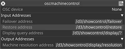 OSC Machine Control properties