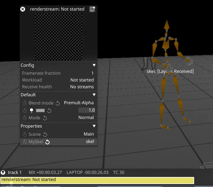 Selecting the skeleton exposed parameter in Designer