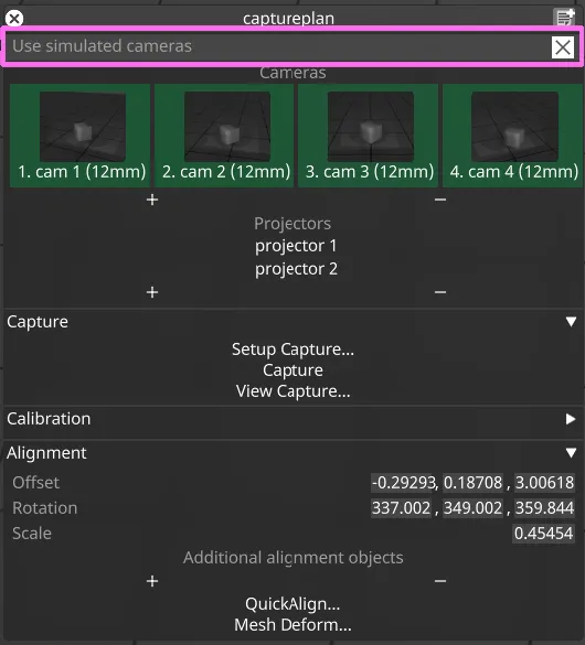 Simulated Cameras